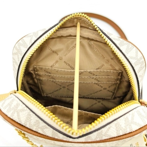 Michael Kors Medium NS Chain XBody Bag Vanilla/Brown - Picture 11 of 12